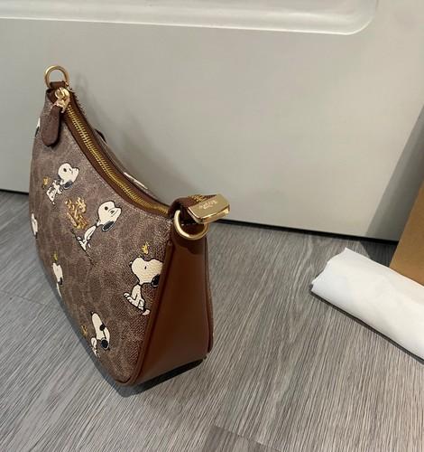 Coach x Peanuts Teri Shoulder Bag in Signature Canvas with Snoopy Print CBJ88 NWT