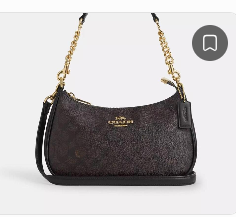New Coach Original Teri Shoulder Bag Dark Brown Signature ...