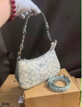 NWT Coach Teri Mini Crossbody Bag in Pretty Signature Canvas Chalk Blue CDW52