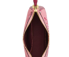 COACH Teri 2-Way Shoulder Bag Pink Cherry Print Canvas Leather CR290 New