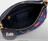 Coach Teri Shoulder Bag in Signature Canvas with Cherry Print – Navy Blue