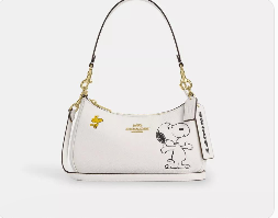 COACH x PEANUTS Teri Shoulder Bag Snoopy Chalk Multi CBJ76 New