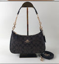 New Coach Original Teri Shoulder Bag Dark Brown Signature ...