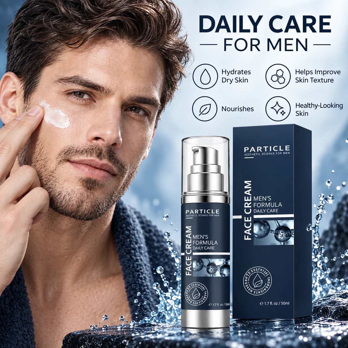 Particle Men's Formula Face Cream – Daily Facial Moisturizer for Men, 50ml