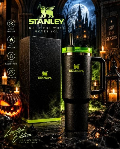 Stanley Halloween Web Glow Quencher H2.0 FlowState Tumbler 40 oz – Limited Edition