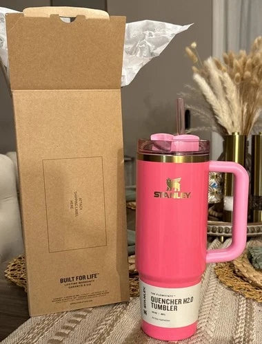 Stanley Pink Parade 30oz Quencher H2.0 FlowState Tumbler with Regular Straw – Limited Edition