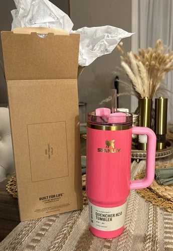 Stanley Pink Parade 30oz Quencher H2.0 FlowState Tumbler with Regular Straw – Limited Edition